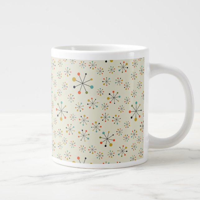 Mid-Century Atomic Inspired Pattern Large Coffee Mug (Right)