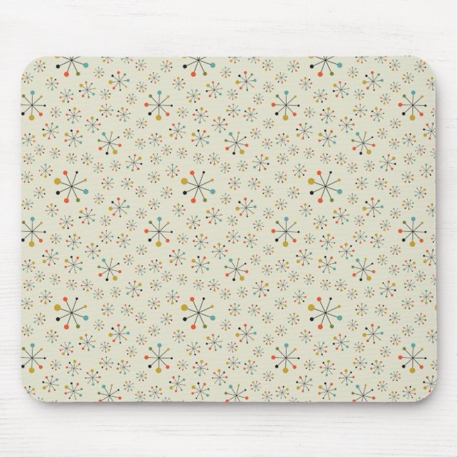 Mid-Century Atomic Inspired Pattern Mouse Pad (Front)