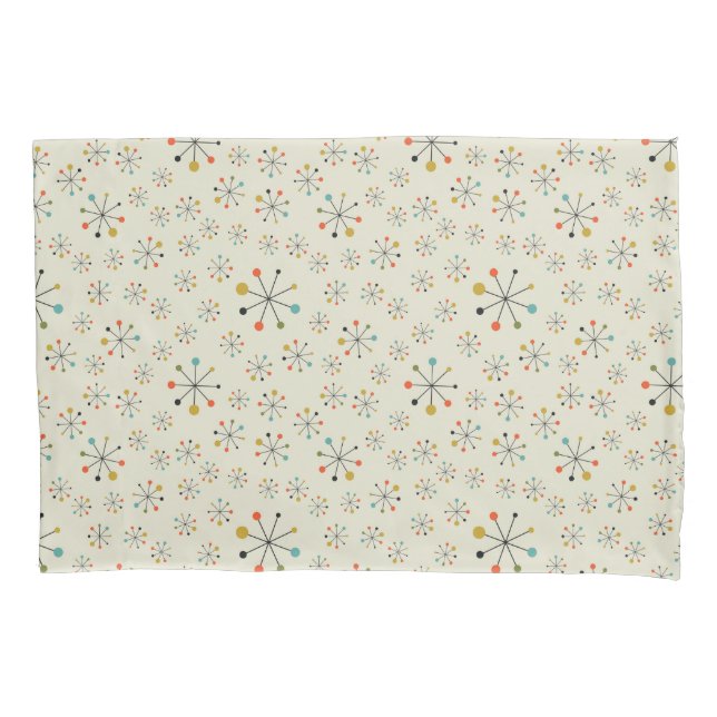 Mid-Century Atomic Inspired Pattern Pillowcase (Front-Left)