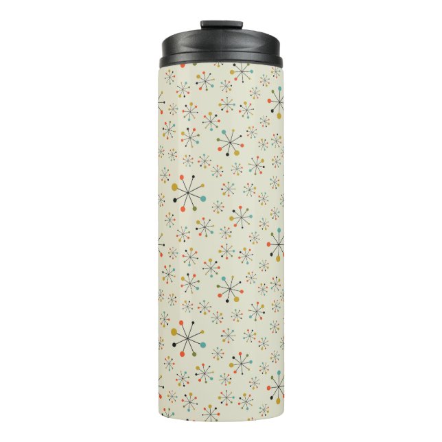 Mid-Century Atomic Inspired Pattern Thermal Tumbler (Front)