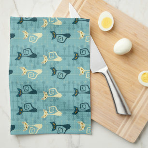 Mid Century Atomic Kitty Kitchen Towels