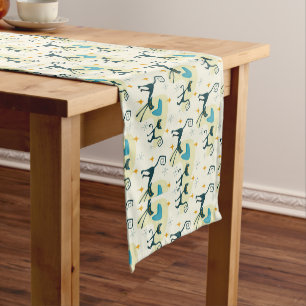 Mid Century Atomic Kitty Table Runner