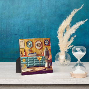 Mid Century Atomic Retro Futuristic Party Room Plaque
