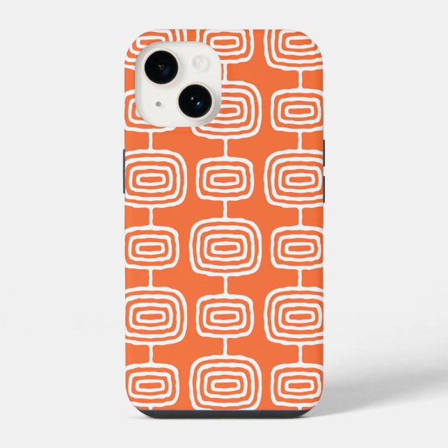 Mid Century Atomic Rings Abstract Pattern iPhone Case (Back)
