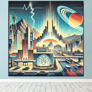 Mid Century Atomic Space Age Nevada Art Canvas Print