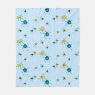 Mid-Century Atomic Starburst Fleece Blanket