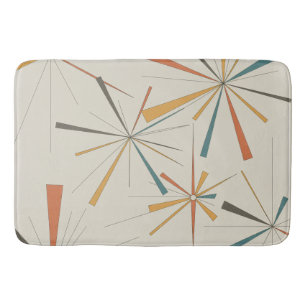 Mid Century Atomic Starburst Geometric Retro Bath Mat