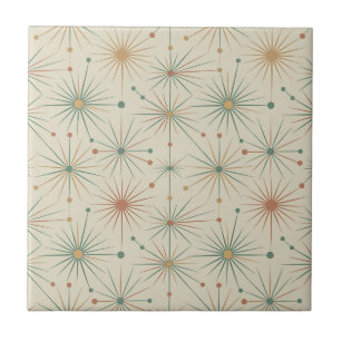 Mid Century Atomic Starburst Modern Retro Ceramic Tile