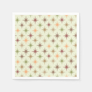 Mid Century Atomic Starbursts in Neutral tones Napkin