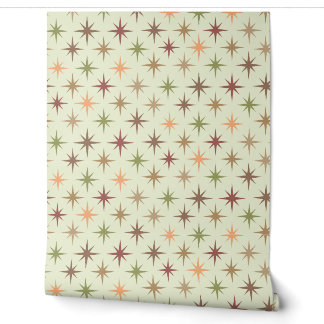 Mid Century Atomic Starbursts in Neutral tones Wallpaper