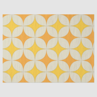 Mid Century Atomic starbursts in Orange Yellow  Tissue Paper