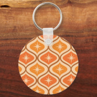 Mid Century Atomic Starbursts on Orange Ogee