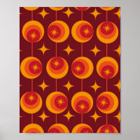 Mid Century Atomic Starbursts on Retro Circles