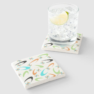 Mid-Century Atomic Stone Coaster
