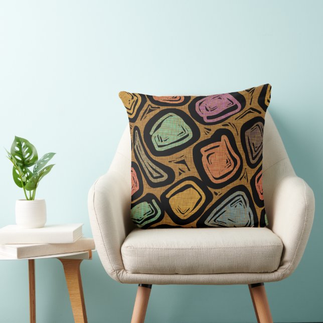 Mid Century Atomic Style Boulders Snazzy  Cushion (Chair)
