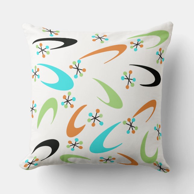 Mid-Century Atomic Throw Pillow (Front)