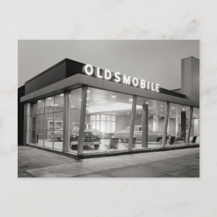 Mid-Century Auto Dealership, 1950. Postcard