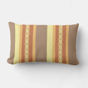 Mid-Century awning stripe - Earth neutrals Lumbar Cushion