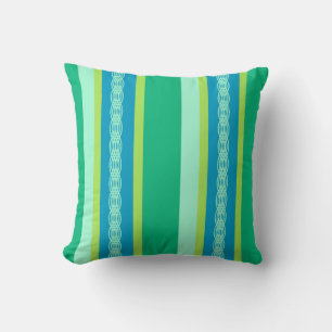 Mid-Century awning stripe - jade green Cushion