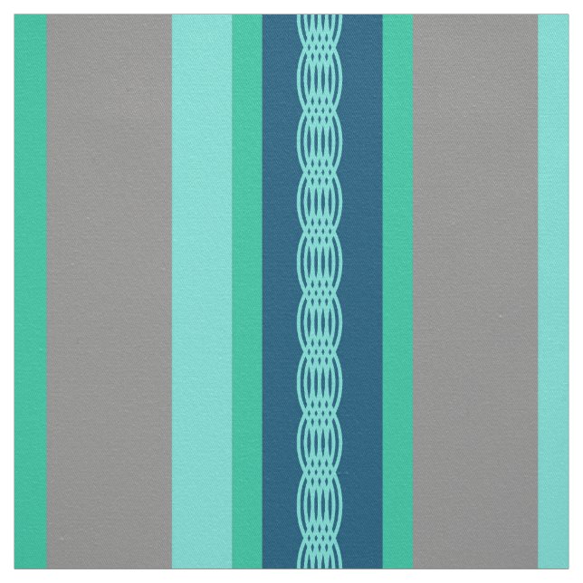 Mid-Century awning stripe - turquoise & grey Fabric (Swatch)