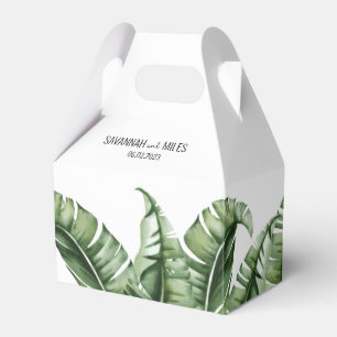 Mid Century Banana Leaf Wedding Favour Box