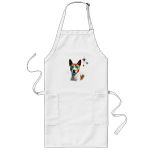 Mid-Century Basenji Dog Long Apron