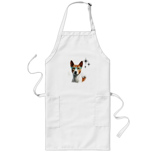 Mid-Century Basenji Dog  Long Apron (Front)