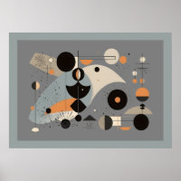 Mid-Century Bauhaus Whimsical Geometric Shapes 