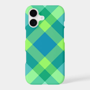 Mid-Century Bias Plaid, Jade Green & Turquoise