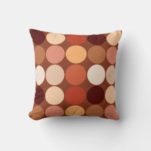 Mid-Century Big Dots, Chocolate Brown & Tan Cushion