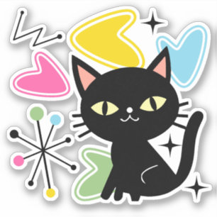 Mid Century black cat