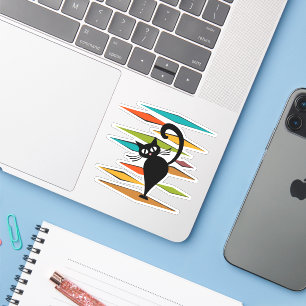 Mid Century black cat design