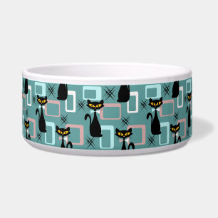 Mid Century black cat pattern