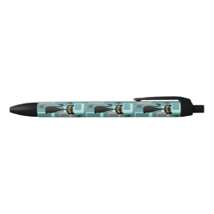 Mid Century black cat pattern Ink Pen