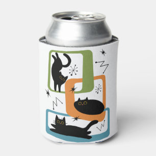 Mid Century black cats Can Cooler