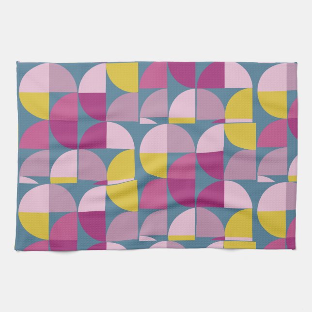 Mid century Boho Design  Tea Towel (Horizontal)