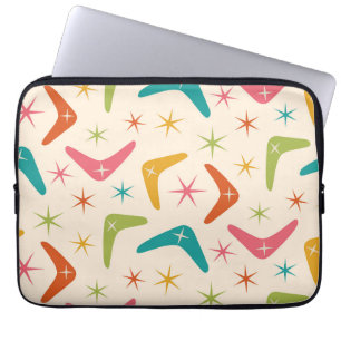 Mid Century Boomerang with Retro starbursts Laptop Sleeve