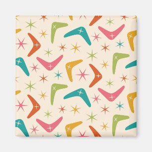 Mid Century Boomerang with Retro starbursts  Magnet