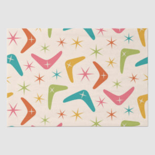 Mid Century Boomerang with Retro Starbursts Tissue Paper