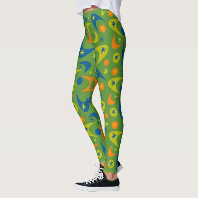 Mid-Century Boomerangs Leggings (Left)