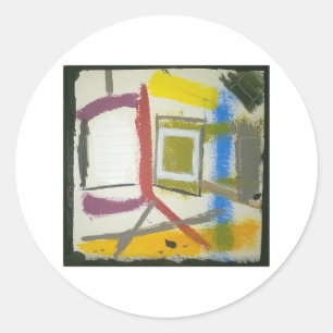 Mid-Century Box Abstract Hankamer Artjunkhaus Classic Round Sticker