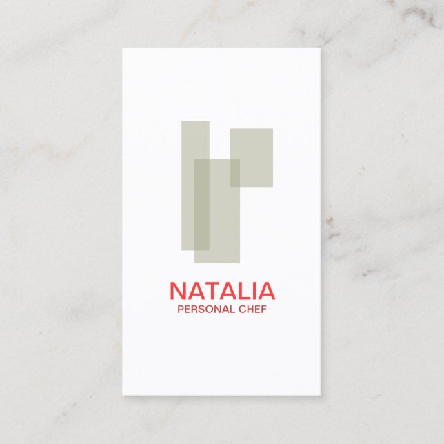 Mid-Century Box Logo (Taupe II) Business Card (Front)