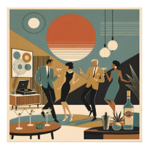 Mid Century California Vibes Martini Dance Party
