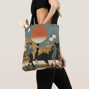 Mid Century California Vibes Martini Dance Party Tote Bag