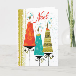 Mid-Century Candles Christmas Card