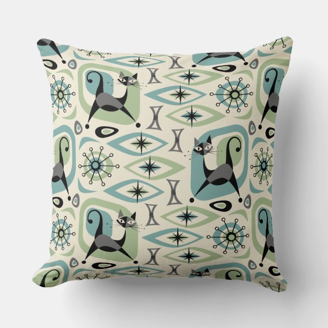 Mid Century Cat Abstract Cushion (Front)
