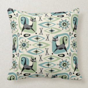 Mid Century Cat Abstract Cushion