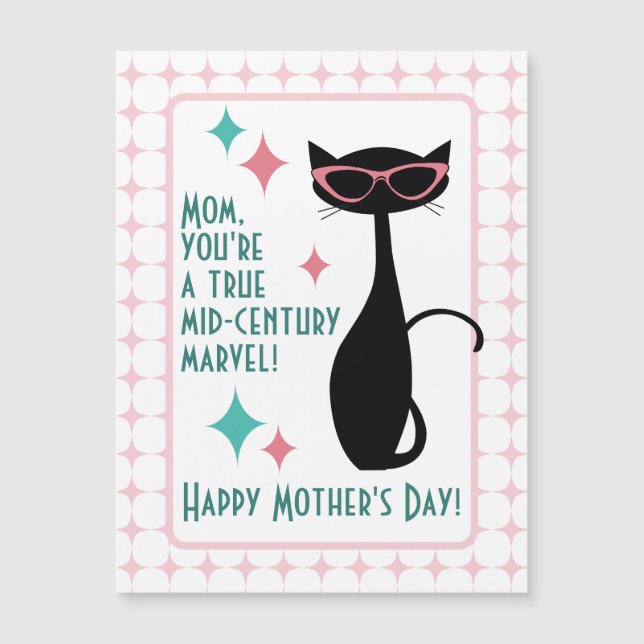 Mid-Century Cat, Happy Mother's Day (Front)