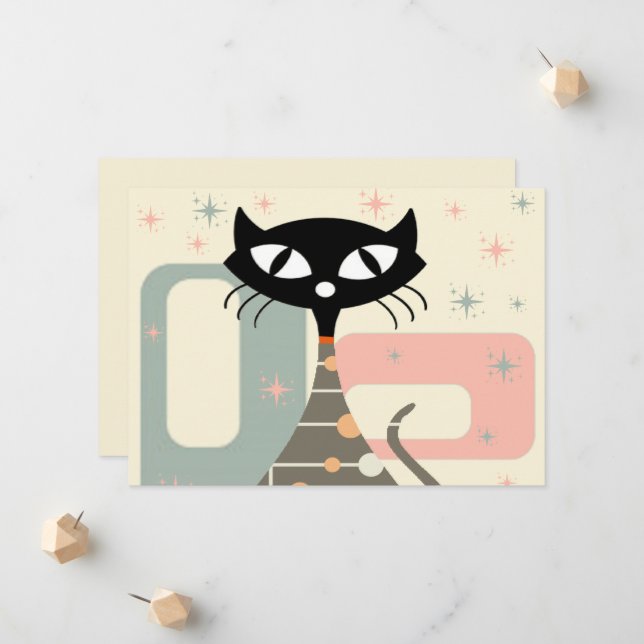 Mid Century Cat Mid-Century Modern Announcement (Front/Back In Situ)