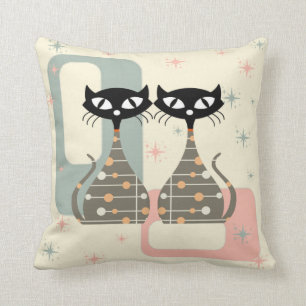 Mid Century Cat Mid-Century Modern Cushion